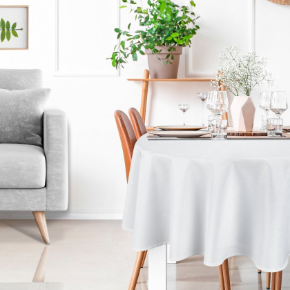 Obrus ​​KRUH 150 cm biely vodeodolný - KATE